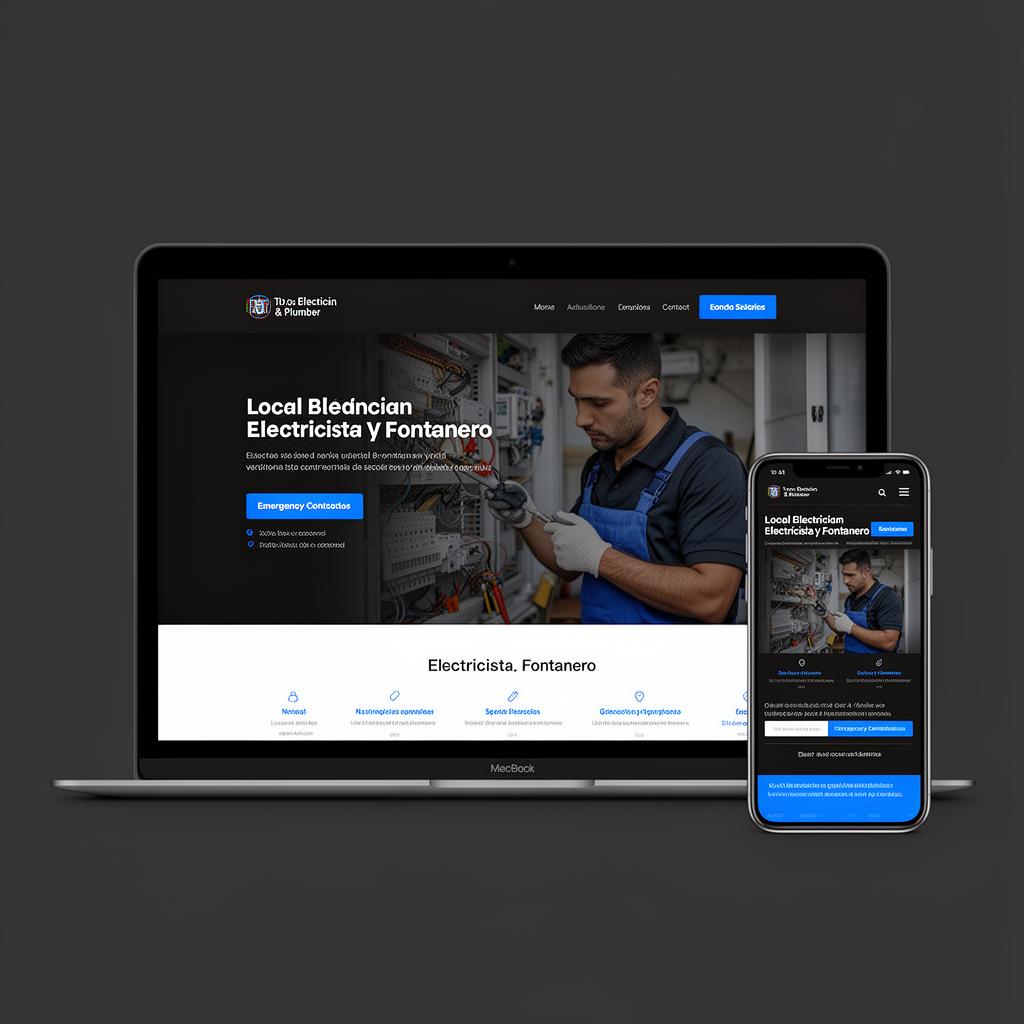 Diseño web para electricista y fontanero